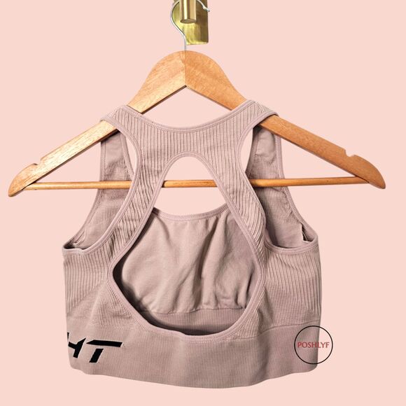 ECHT Arise Scrunch Sports Bra Set Medium Gray Beige - Picture 3 of 9